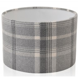 Handmade Fryetts Balmoral Grey Tartan Drum Lampshade