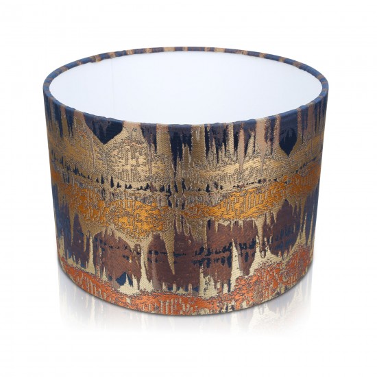 Handmade Fryetts Inca Spice Navy  Drum Lampshade