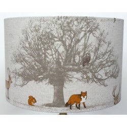 Handmade Fryetts Stag and Tree (Tatton) Drum Lampshade