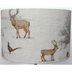 Handmade Fryetts Stag and Tree (Tatton) Drum Lampshade