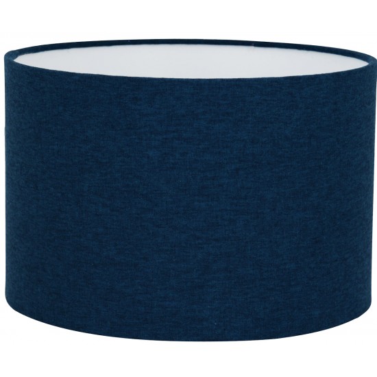 SHETLAND  Navy Brushed Linen Style Cylinder / Drum Lampshades 