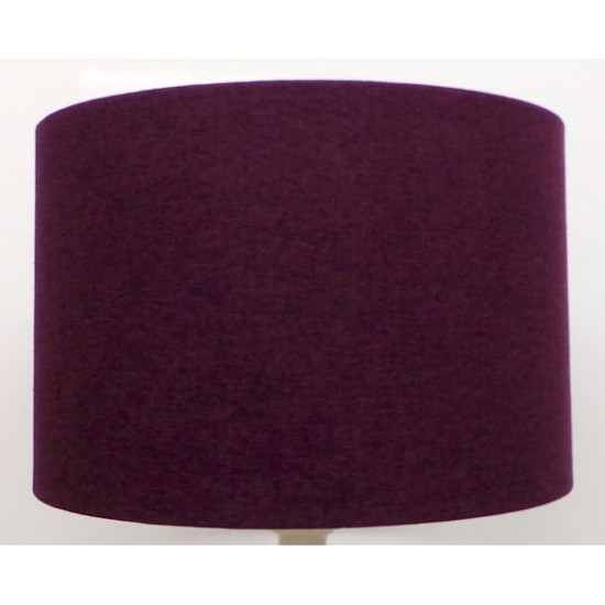 SHETLAND  Damson Brushed Linen Style Cylinder / Drum Lampshades 