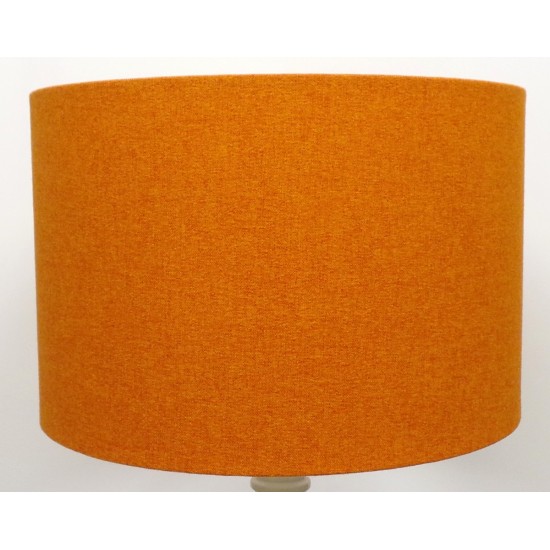 SHETLAND  Orange Brushed Linen Style Cylinder / Drum Lampshades 